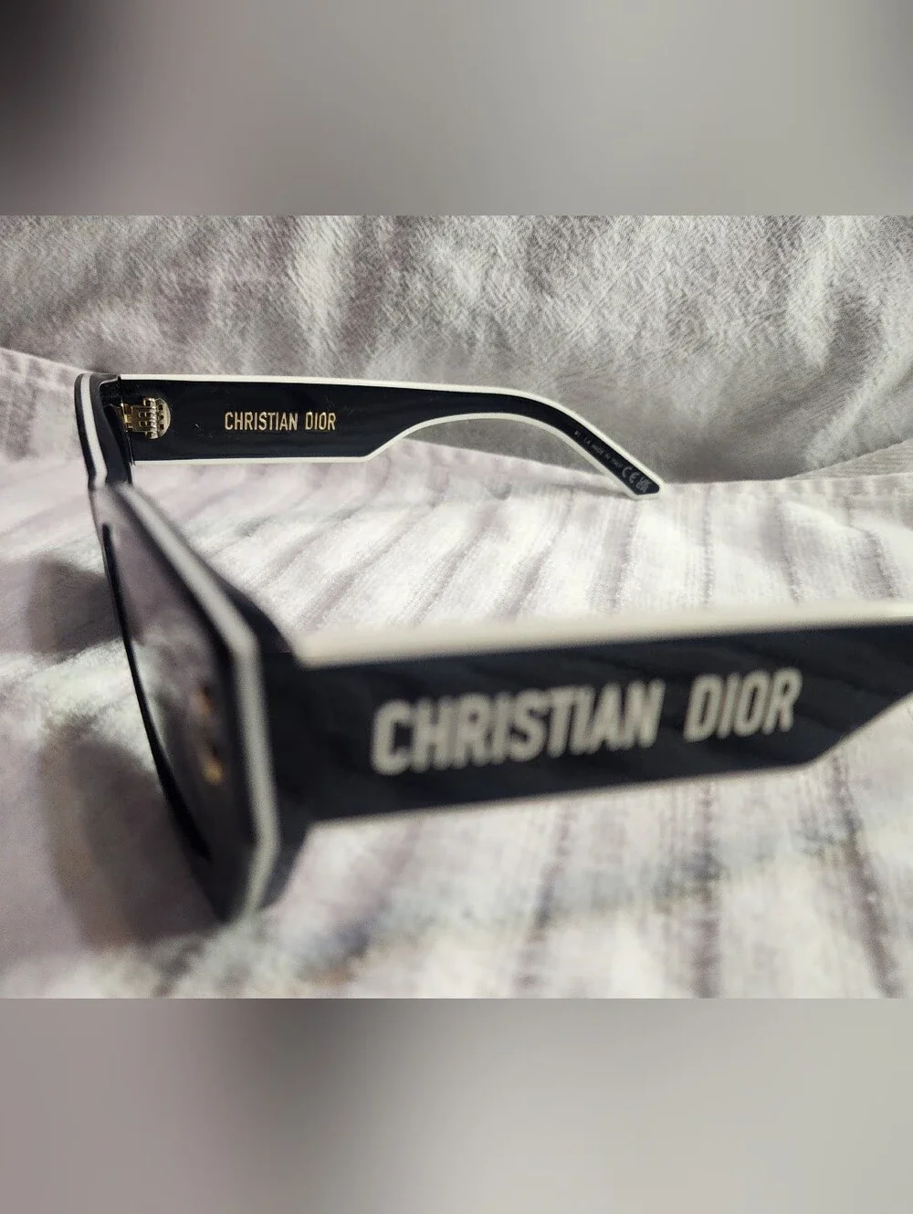 Christian Dior Black Cat-Eye Sunglasses with Star Accents